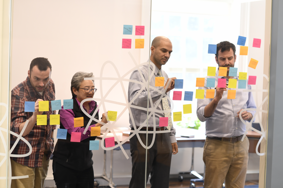 Institute fellows going through a brainstorm activity